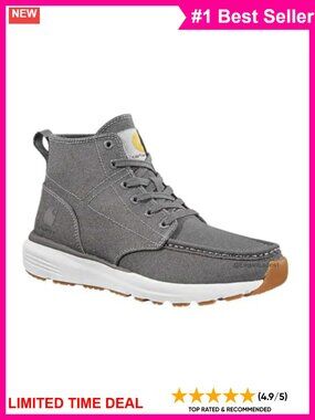 Moc Toe Canvas Chukka Work Boots Slip-Resistant Ankle
